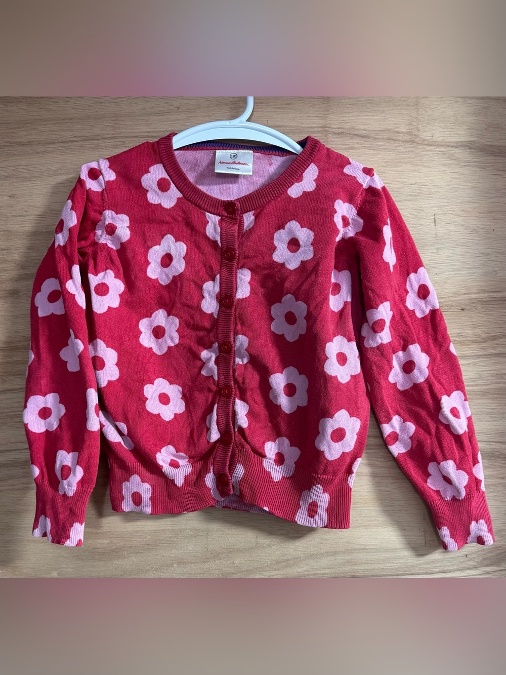 Hanna Andersson | size 6-7 years 120. Red with pink flowers good preowned